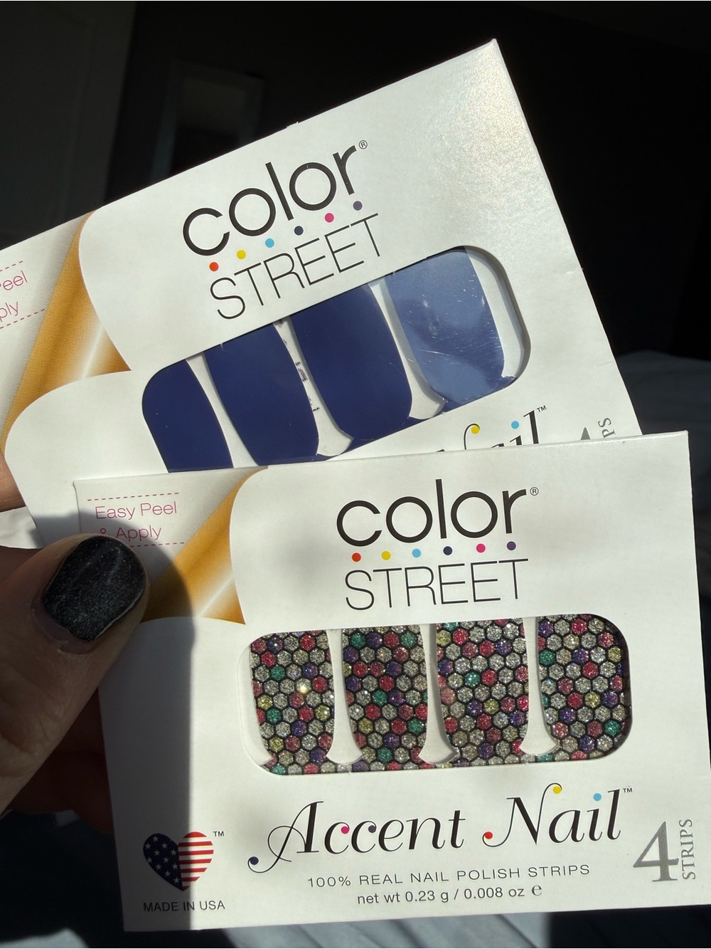 Color Street Florentine Mosaic & In Blue Time Accent Nails